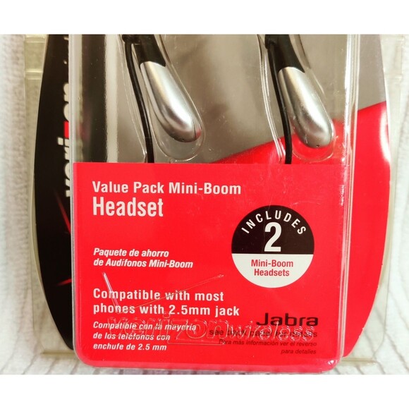 Vintage Verizon Wired Earbuds Jabra Mini-Boom 2.5mm Jack Short Microphone NIB - Picture 3 of 12